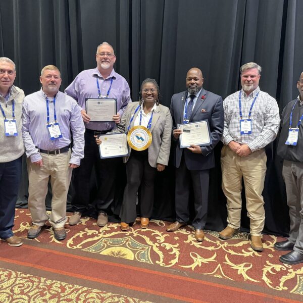Receiving awards on behalf of the MWA during the GAWP Fall Conference included (left to right): Michel Wanna, Chris Monile, Darryl Macy, Mickie Sanders, Jamie Coverson, Chad Copeland, and Ron Shipman.
